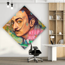 Lade das Bild in den Galerie-Viewer, Spannrahmenbild Dali mit schmelzender Uhr Raute