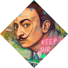 Lade das Bild in den Galerie-Viewer, Spannrahmenbild Dali mit schmelzender Uhr Raute