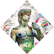 Lade das Bild in den Galerie-Viewer, Acrylglasbild David Statue bunte Illustration Street Art Raute