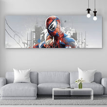 Lade das Bild in den Galerie-Viewer, Leinwandbild Dynamischer Superheld in Aktion Panorama