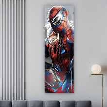 Lade das Bild in den Galerie-Viewer, Leinwandbild Dynamischer Superheld in Aktion Panorama Hoch
