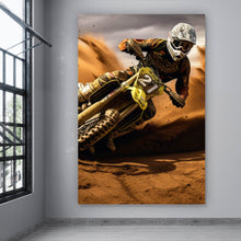 Lade das Bild in den Galerie-Viewer, Spannrahmenbild Dynamisches Motocross in vollem Schwung Hochformat