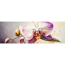 Lade das Bild in den Galerie-Viewer, Aluminiumbild gebürstet Edle Aquarell Orchidee Panorama
