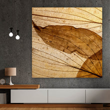 Lade das Bild in den Galerie-Viewer, Aluminiumbild Edle Blattstruktur im Herbst Quadrat