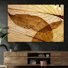 Lade das Bild in den Galerie-Viewer, Leinwandbild Edle Blattstruktur im Herbst Querformat