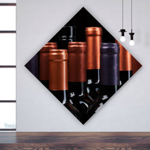 Lade das Bild in den Galerie-Viewer, Aluminiumbild Edle Weinflaschen Raute