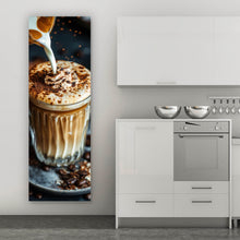 Lade das Bild in den Galerie-Viewer, Leinwandbild Edler Kaffee Genuss mit Sahnehaube Panorama Hoch