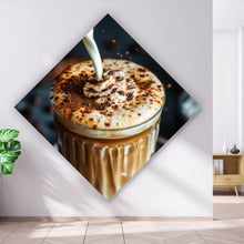 Lade das Bild in den Galerie-Viewer, Aluminiumbild Edler Kaffee Genuss mit Sahnehaube Raute