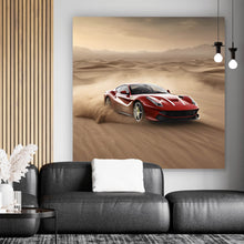 Lade das Bild in den Galerie-Viewer, Aluminiumbild Edler Sportwagen im Wüstensand Quadrat
