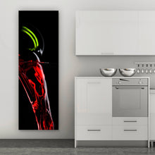 Lade das Bild in den Galerie-Viewer, Acrylglasbild Edler Wein fließt ins Glas Panorama Hoch