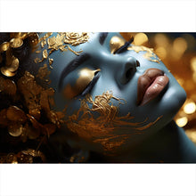 Lade das Bild in den Galerie-Viewer, Poster Edles Gesicht mit goldenen Details Querformat