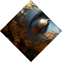 Lade das Bild in den Galerie-Viewer, Spannrahmenbild Edles Gesicht mit goldenen Details Raute