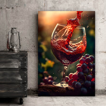 Lade das Bild in den Galerie-Viewer, Acrylglasbild Edles Weinglas mit frischen Trauben Hochformat