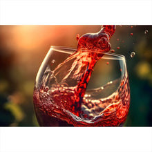 Lade das Bild in den Galerie-Viewer, Acrylglasbild Edles Weinglas mit frischen Trauben Querformat