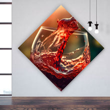 Lade das Bild in den Galerie-Viewer, Aluminiumbild Edles Weinglas mit frischen Trauben Raute