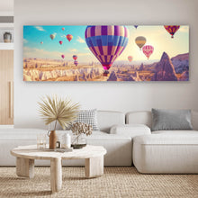 Lade das Bild in den Galerie-Viewer, Aluminiumbild Eindrucksvolle Ballonfahrt über Landschaft Panorama