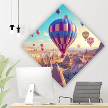 Lade das Bild in den Galerie-Viewer, Spannrahmenbild Eindrucksvolle Ballonfahrt über Landschaft Raute