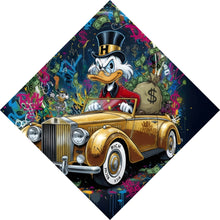 Lade das Bild in den Galerie-Viewer, Spannrahmenbild Eindrucksvolle Ente in einem Luxusauto Raute