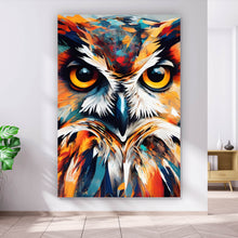 Lade das Bild in den Galerie-Viewer, Leinwandbild Eindrucksvolle Eulen Malerei Hochformat