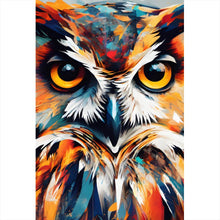 Lade das Bild in den Galerie-Viewer, Acrylglasbild Eindrucksvolle Eulen Malerei Hochformat