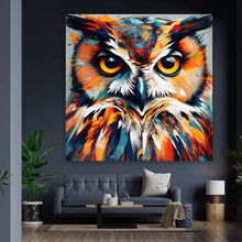 Lade das Bild in den Galerie-Viewer, Poster Eindrucksvolle Eulen Malerei Quadrat