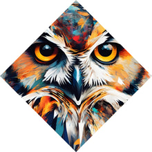 Lade das Bild in den Galerie-Viewer, Spannrahmenbild Eindrucksvolle Eulen Malerei Raute