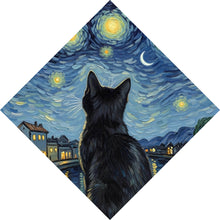 Lade das Bild in den Galerie-Viewer, Poster Eindrucksvolle Katze unter Sternenhimmel Raute