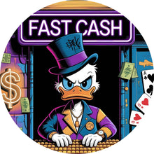 Lade das Bild in den Galerie-Viewer, Aluminiumbild gebürstet Eindrucksvolles Entenmotiv mit Geldsymbolen Kreis