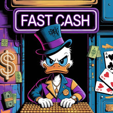 Lade das Bild in den Galerie-Viewer, Spannrahmenbild Eindrucksvolles Entenmotiv mit Geldsymbolen Quadrat