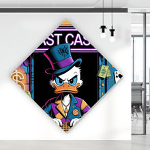 Lade das Bild in den Galerie-Viewer, Spannrahmenbild Eindrucksvolles Entenmotiv mit Geldsymbolen Raute