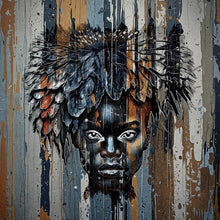 Lade das Bild in den Galerie-Viewer, Spannrahmenbild Eindrucksvolles Frauengesicht Quadrat