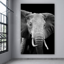 Lade das Bild in den Galerie-Viewer, Poster Elefant Schwarz Weiß Hochformat