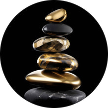 Lade das Bild in den Galerie-Viewer, Aluminiumbild gebürstet Elegante gestapelte Steine Kreis