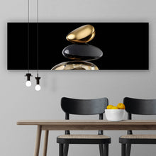 Lade das Bild in den Galerie-Viewer, Leinwandbild Elegante gestapelte Steine Panorama