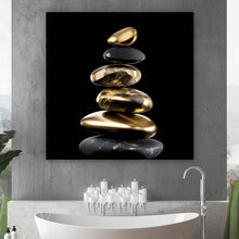 Lade das Bild in den Galerie-Viewer, Acrylglasbild Elegante gestapelte Steine Quadrat