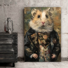 Lade das Bild in den Galerie-Viewer, Acrylglasbild Eleganter Hamster in viktorianischer Kleidung kunstvoll gemalt Hochformat