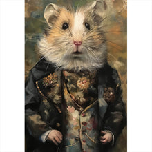 Lade das Bild in den Galerie-Viewer, Acrylglasbild Eleganter Hamster in viktorianischer Kleidung kunstvoll gemalt Hochformat