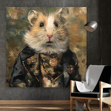 Lade das Bild in den Galerie-Viewer, Poster Eleganter Hamster in viktorianischer Kleidung kunstvoll gemalt Quadrat