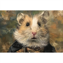 Lade das Bild in den Galerie-Viewer, Acrylglasbild Eleganter Hamster in viktorianischer Kleidung kunstvoll gemalt Querformat