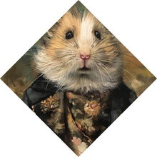Lade das Bild in den Galerie-Viewer, Leinwandbild Eleganter Hamster in viktorianischer Kleidung kunstvoll gemalt Raute