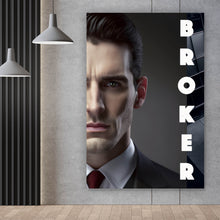 Lade das Bild in den Galerie-Viewer, Aluminiumbild Eleganter Mann und Sportwagen vor moderner Architektur Hochformat