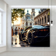 Lade das Bild in den Galerie-Viewer, Leinwandbild Eleganter Sportwagen in der Stadt Quadrat