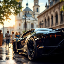 Lade das Bild in den Galerie-Viewer, Spannrahmenbild Eleganter Sportwagen in der Stadt Quadrat