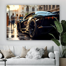 Lade das Bild in den Galerie-Viewer, Leinwandbild Eleganter Sportwagen in der Stadt Querformat