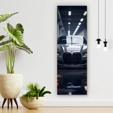 Lade das Bild in den Galerie-Viewer, Aluminiumbild Eleganter Sportwagen in moderner Tiefgarage Panorama Hoch