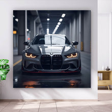 Lade das Bild in den Galerie-Viewer, Leinwandbild Eleganter Sportwagen in moderner Tiefgarage Quadrat