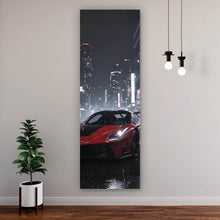 Lade das Bild in den Galerie-Viewer, Poster Elegantes Auto bei Nacht in der Stadt Panorama Hoch