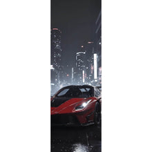 Lade das Bild in den Galerie-Viewer, Spannrahmenbild Elegantes Auto bei Nacht in der Stadt Panorama Hoch