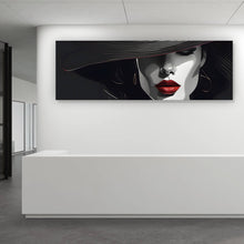Lade das Bild in den Galerie-Viewer, Aluminiumbild gebürstet Elegantes Frauengesicht Grafikdesign Panorama