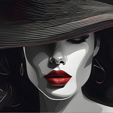 Lade das Bild in den Galerie-Viewer, Poster Elegantes Frauengesicht Grafikdesign Quadrat